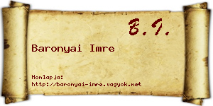 Baronyai Imre névjegykártya
